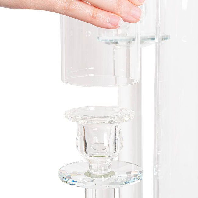 Candelabra Glass Hurricane Sleeve Pack 2 (6cmDx30cmH)