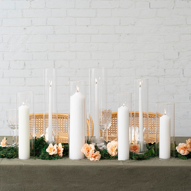 Glass Hurricane Event Candle Sleeve Clear (8.5cmDx35cmH)