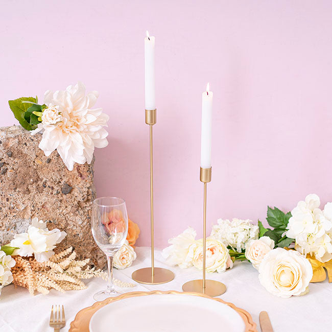 Single Metal Taper Candle Holders Gold (8.8x35cmH)