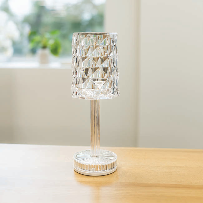 Acrylic Crystal Cordless LED Table Lamp Clear (25.5cmH)