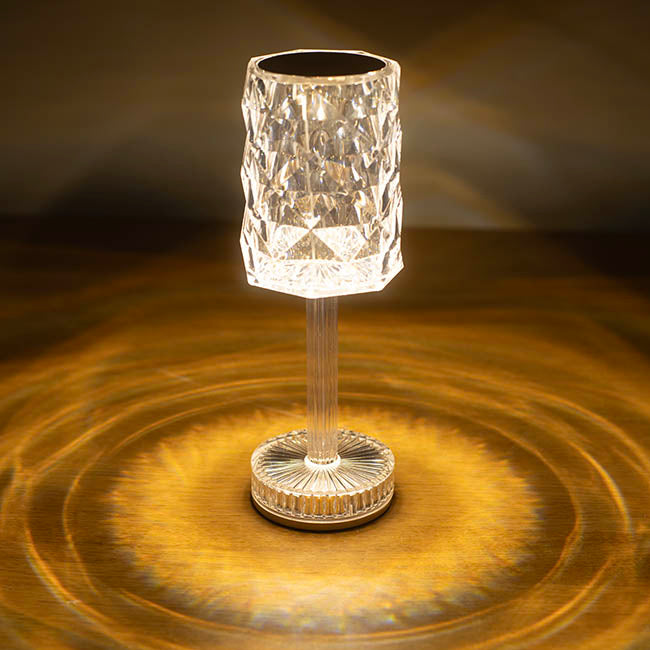 Acrylic Crystal Cordless LED Table Lamp Clear (25.5cmH)