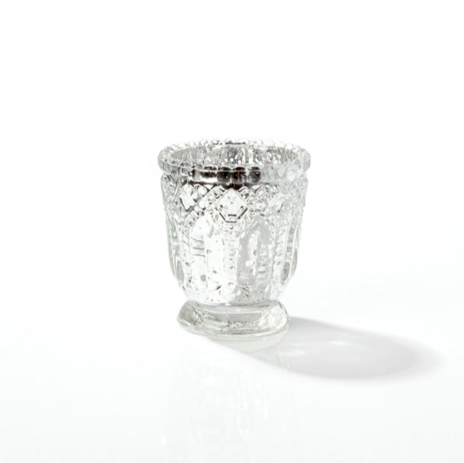 Glass Votive Candle Holder Heirloom Silver (7.2x7.6cmH)