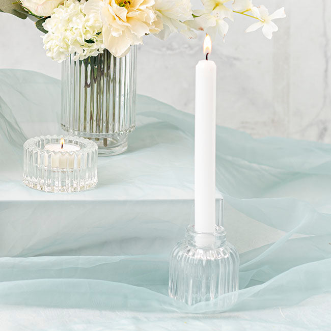 Glass Craft Ripple 2 in 1 Candle Holder Crystal (7x8cmH)