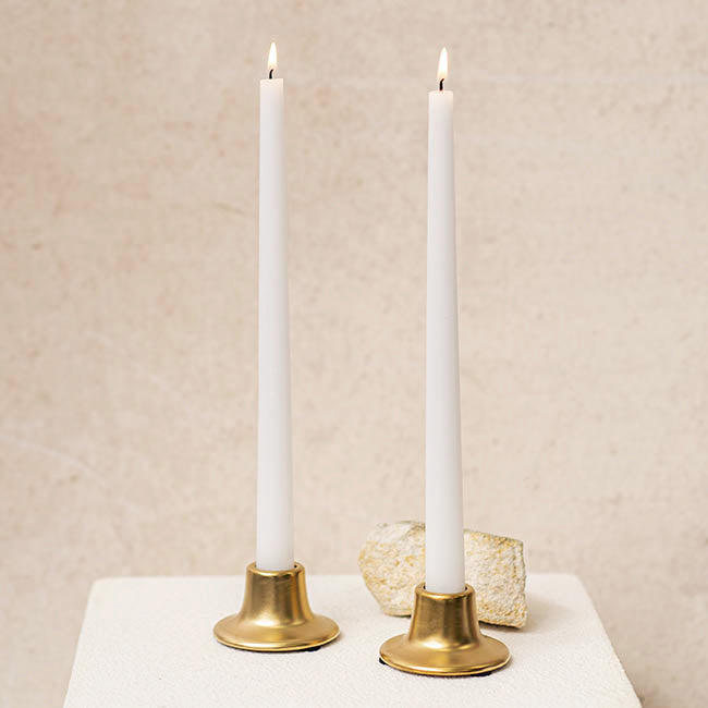 Ceramic Candle Holder Set 2 Gold (7Dx3cmH)