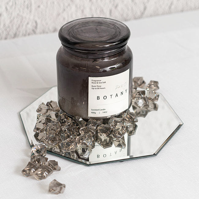 Octagon Mirror Glass Bevelled Plate Pack 2 Silver (20cmD)