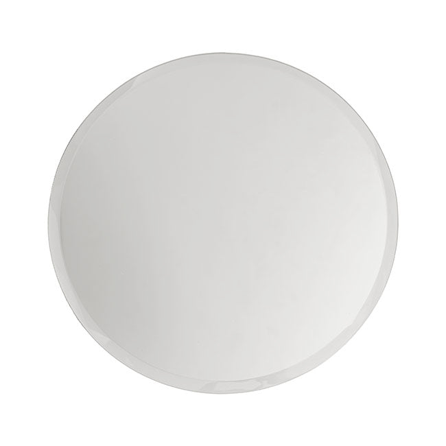 Round Mirror Glass Bevelled Plate Pack 2 Silver (30.5cmD)