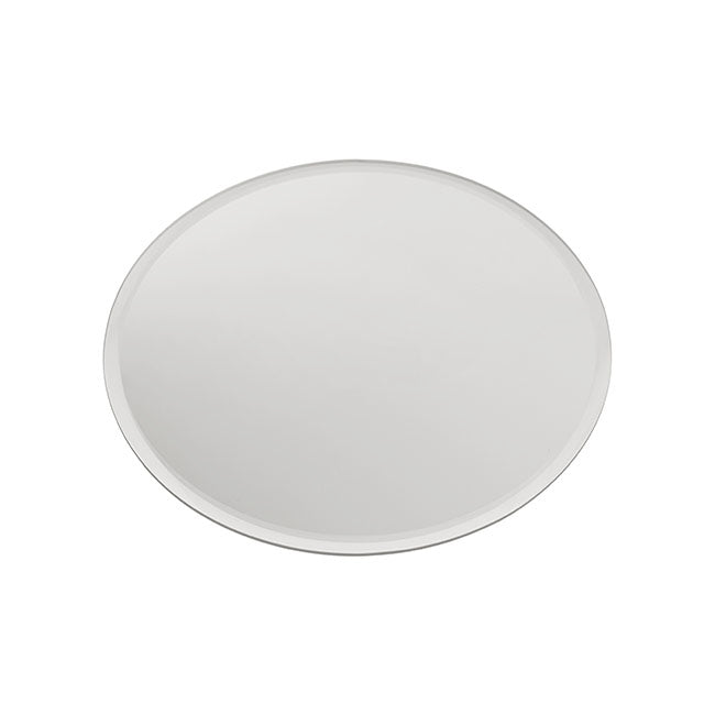 Round Mirror Glass Bevelled Plate Pack 2 Silver (20.5cmD)