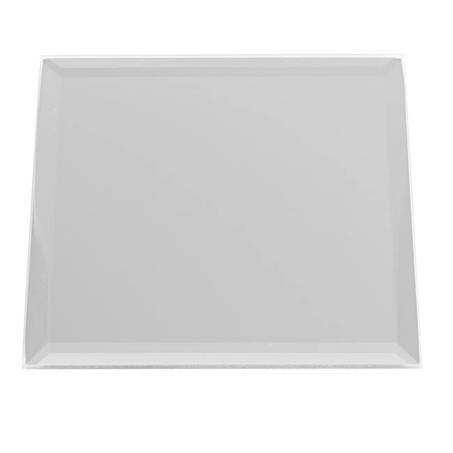 Square Mirror Glass Bevelled Plate Pack 2 Silver (40x40cmH)