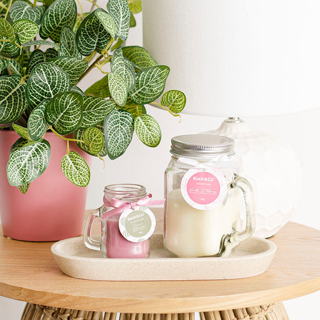 Scented Mason Jar Candle Ivory Vanilla Tuberose 250g 8x13cmH