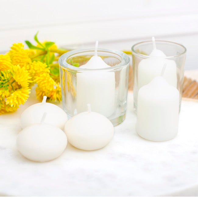 Votive Event Candle 12 Hour Bulk Pack 12 White (3.7x5.5cmH)