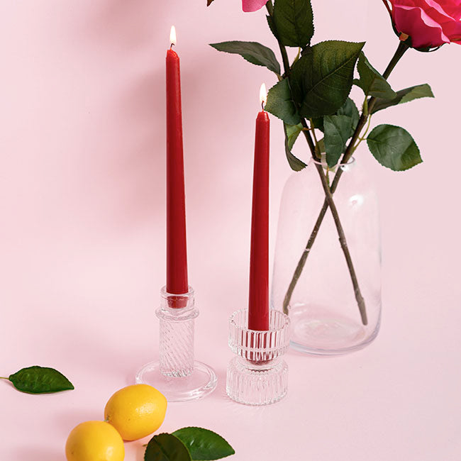 Taper Dinner Candle Pack 6 Red (2cm x 25cmH)