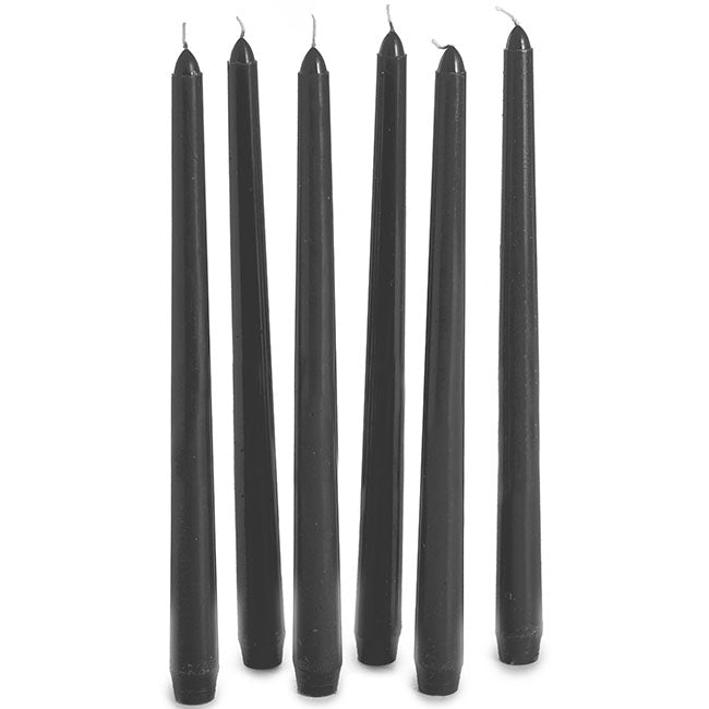 Taper Dinner Candle Pack 6 Black (2cm x 30cmH)