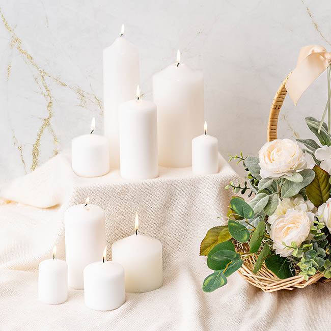 Dome Pillar Event Candle Pack 3 48 HRS White (7x10cmH)