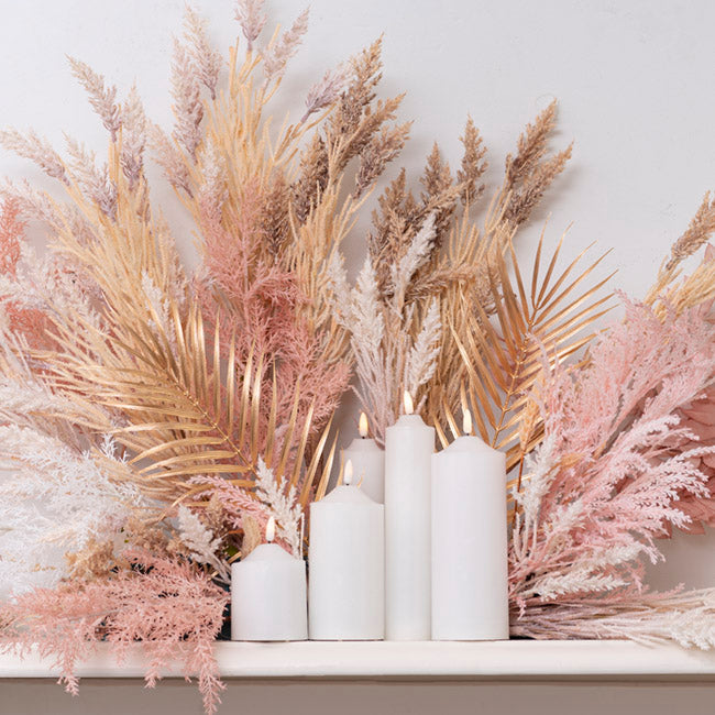 Wax LED Trueflame Flickering Pillar Candle White (7.5X10cmH)