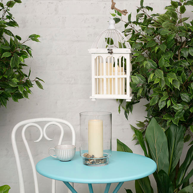 Wax LED Swing Flickering Pillar Candle Ivory (7.5Dx20cmH)