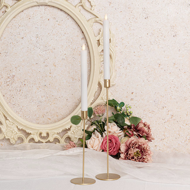 Wax LED Trueflame Dinner Taper Candle 2PK (2.2x24cmH)