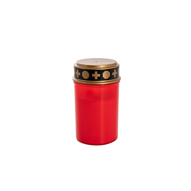 LED Sympathy Memorial Candle Red (6.5Dx12cmH)