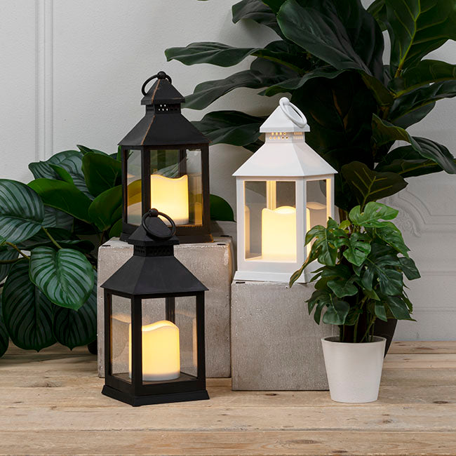 Vintage Lantern With LED Candle White (10.5Dx24cmH)