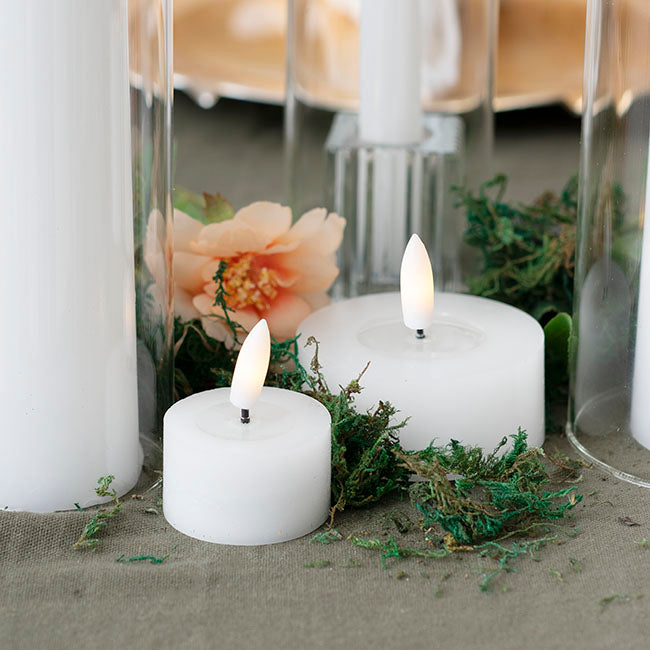 Premium Wax LED Trueflame Tealight Candle 2PK White 7DX3cmH