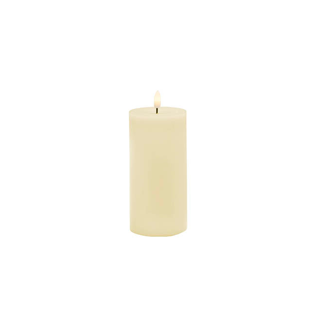 Wax LED Trueflame Event Pillar Candle Ivory (5.5x10cmH)