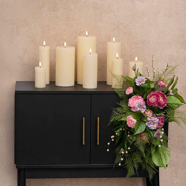 Wax LED Trueflame Event Pillar Candle Ivory (5.5x10cmH)