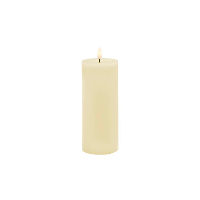 Wax LED Trueflame Event Pillar Candle Ivory (5.5x15cmH)