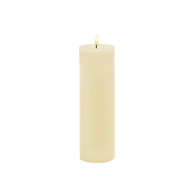 Wax LED Trueflame Event Pillar Candle Ivory (5.5x20cmH)