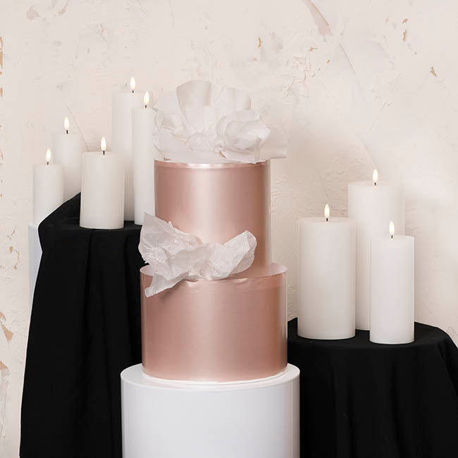 Wax LED Trueflame Event Pillar Candle White (10x20cmH)