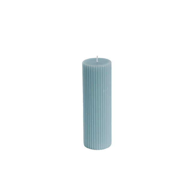 Roman Fluted Pillar Candle French Blue (5x15cmH)