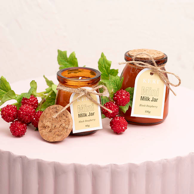 Scented Candle Milk Jar Black Raspberry (130g)