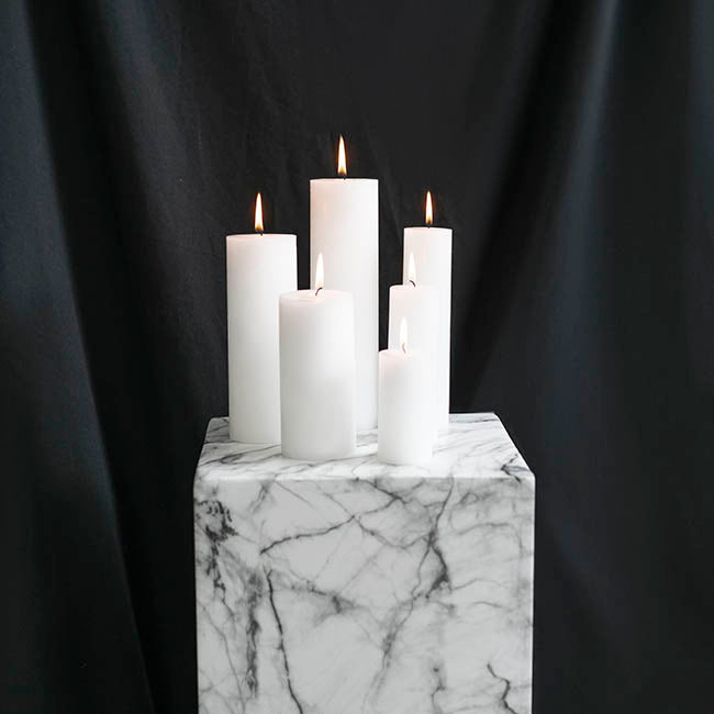 Event Flat Top Pillar Candle 122HR White (7x25cmH)
