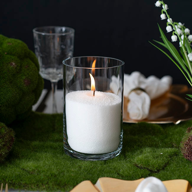 Crystal Natural Candle Sand Wax with 10 Wicks White (300g)