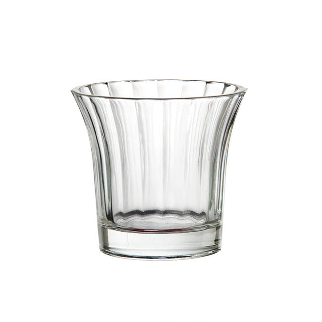 Glass Tealight Candle Holder Flared Clear (8x7cmH)