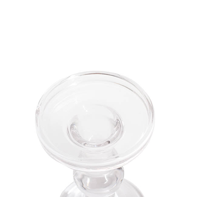 Glass Candle Holder Clear (8.5x13.6cmH)