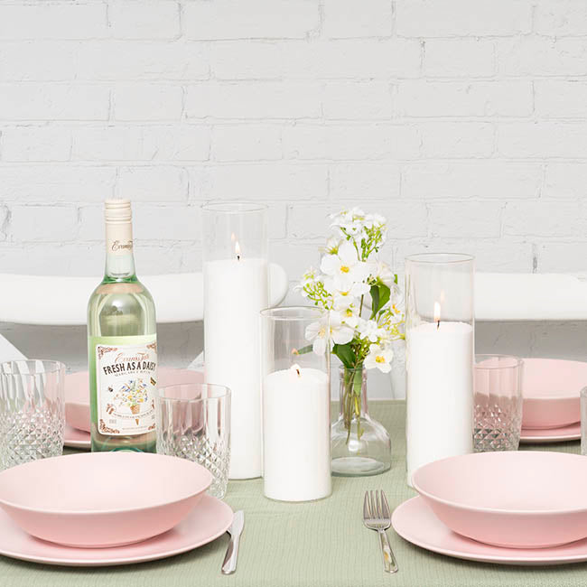 Glass Cylinder Floral Event Candle Holder Clear (7.5Dx20cmH)