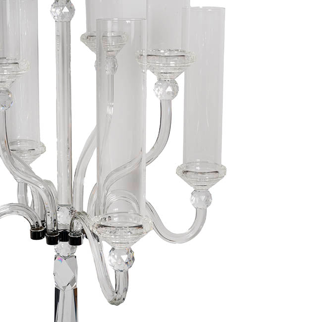 Elegant Crystal 9 Head Candelabra Centrepiece Clear (142cmH)