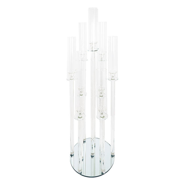 Crystal Candelabra 10 Glass Candle Holders Clear (109cmH)