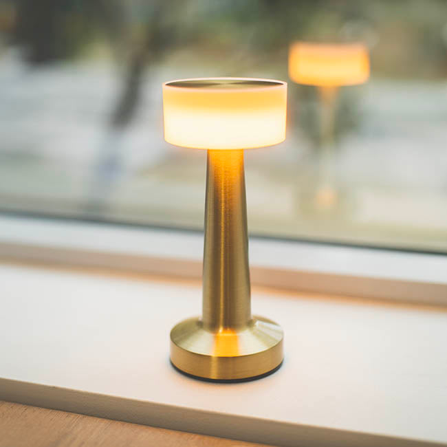 Cordless Designer LED Table Lamp Gold (21cmH)