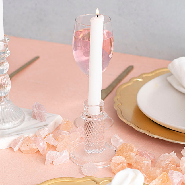 Glass Chadlington Dinner Candle Holder Clear (8Dx10cmH)