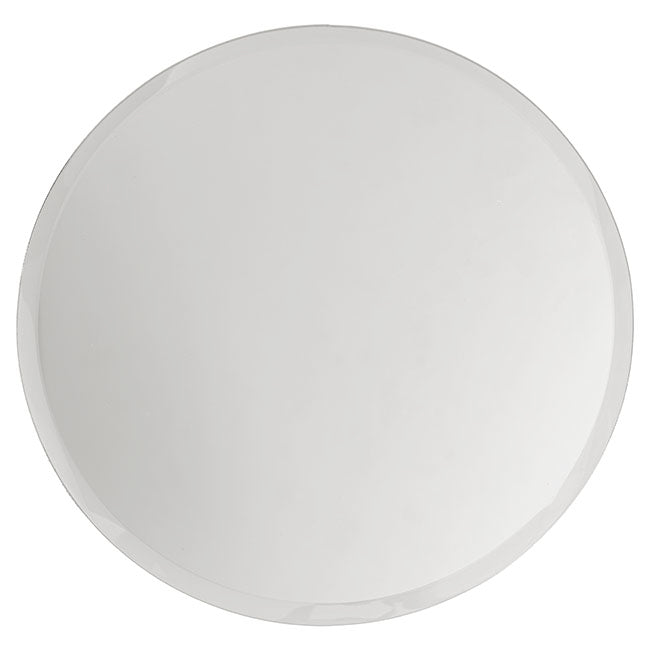 Round Mirror Glass Bevelled Plate Pack 2 Silver (40cmD)
