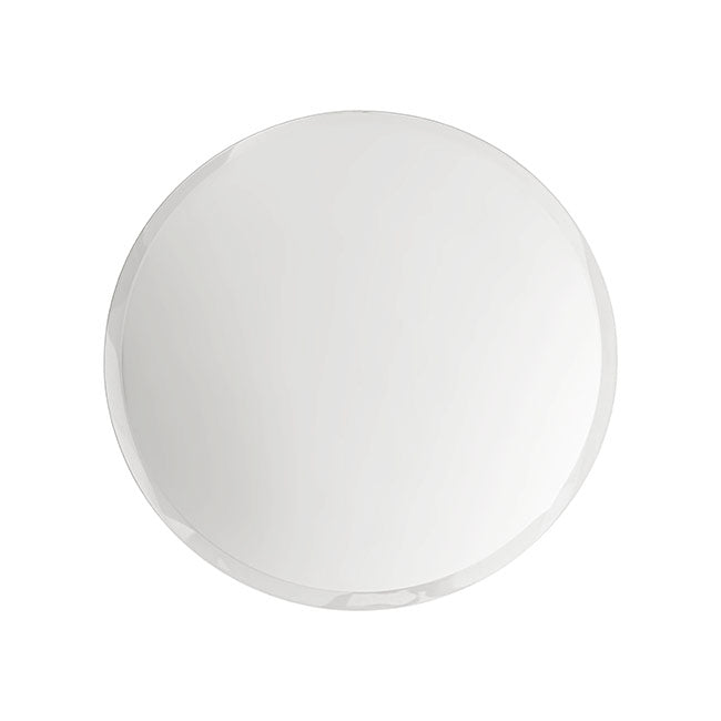 Round Mirror Glass Bevelled Plate Pack 2 Silver (20.5cmD)