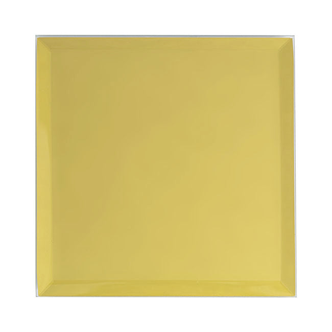 Square Mirror Glass Bevelled Plate Pack2 Gold (30.5x30.5cmH)