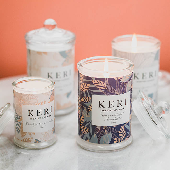 Scented Jar Candle Eden Bergamot & Eucalyptus 200g (8x15cmH)