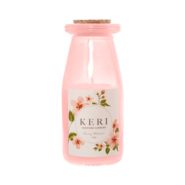 Scented Milk Jar Candle Melody Cherry Blossom 90g 6x12.5cmH
