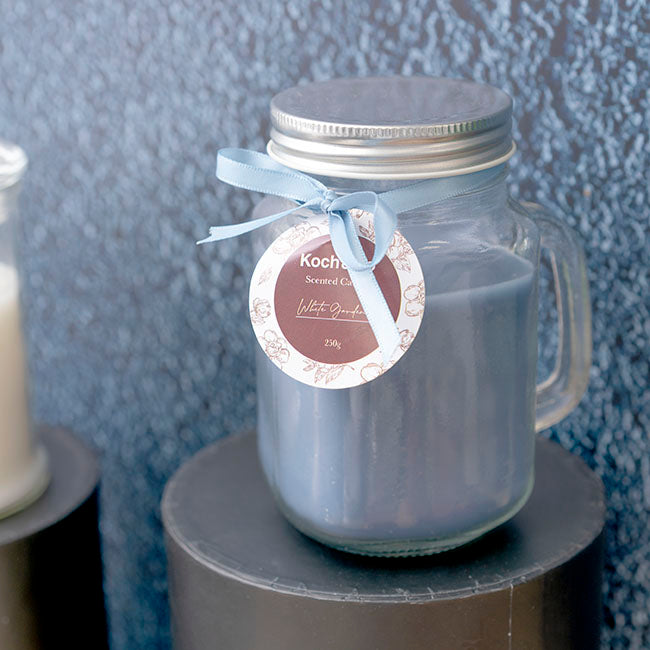 Scented Mason Jar Candle Dusty White Gardenia 250g (8x13cmH)