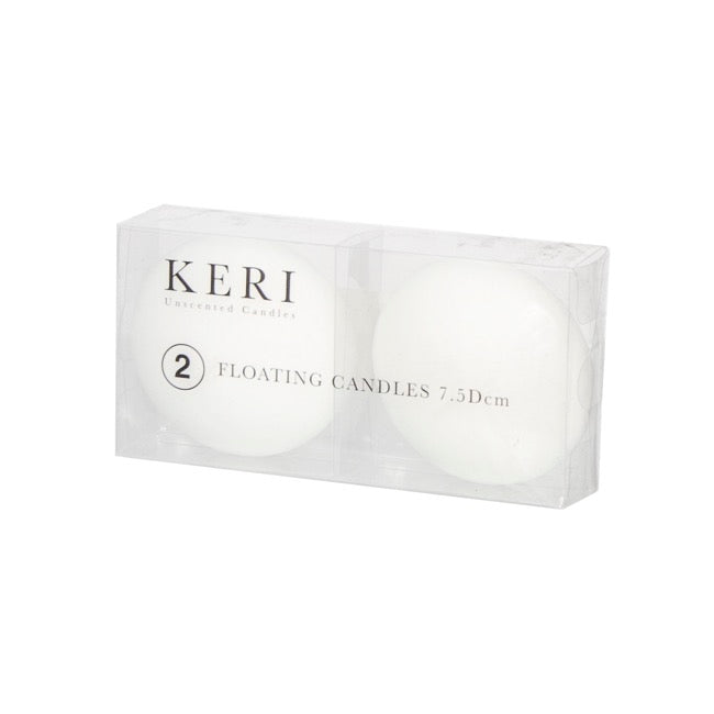 Floating Candle 7 Hour Pack 2 White (7.5Dx3.5cmH)