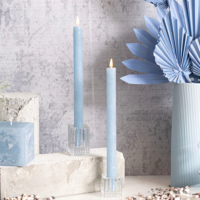 Fleur Dinner Candle Pack 2 French Blue (2x25cmH)