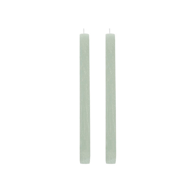 Fleur Dinner Candle Pack 2 Eucalyptus (2x25cmH)