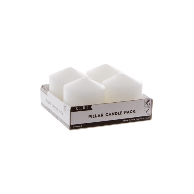 Dome Pillar Event Candle Pack 4 36 HRS White (7x7.5cmH)