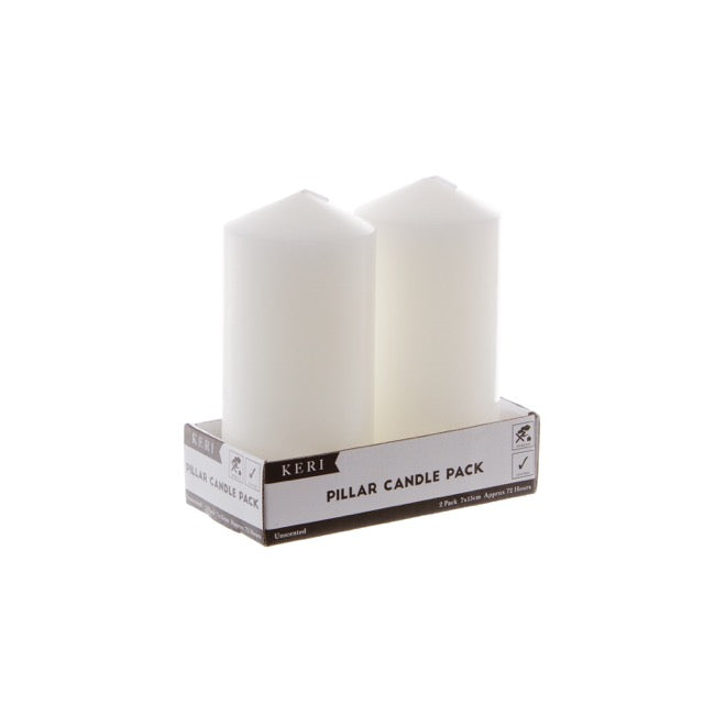 Dome Pillar Event Candle Pack 2 72 HRS White (7x15cmH)